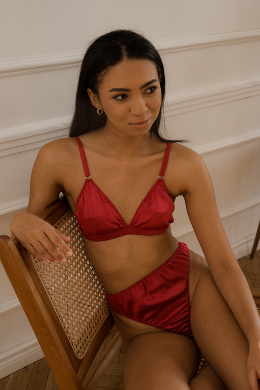 Silk bra - Carmen red