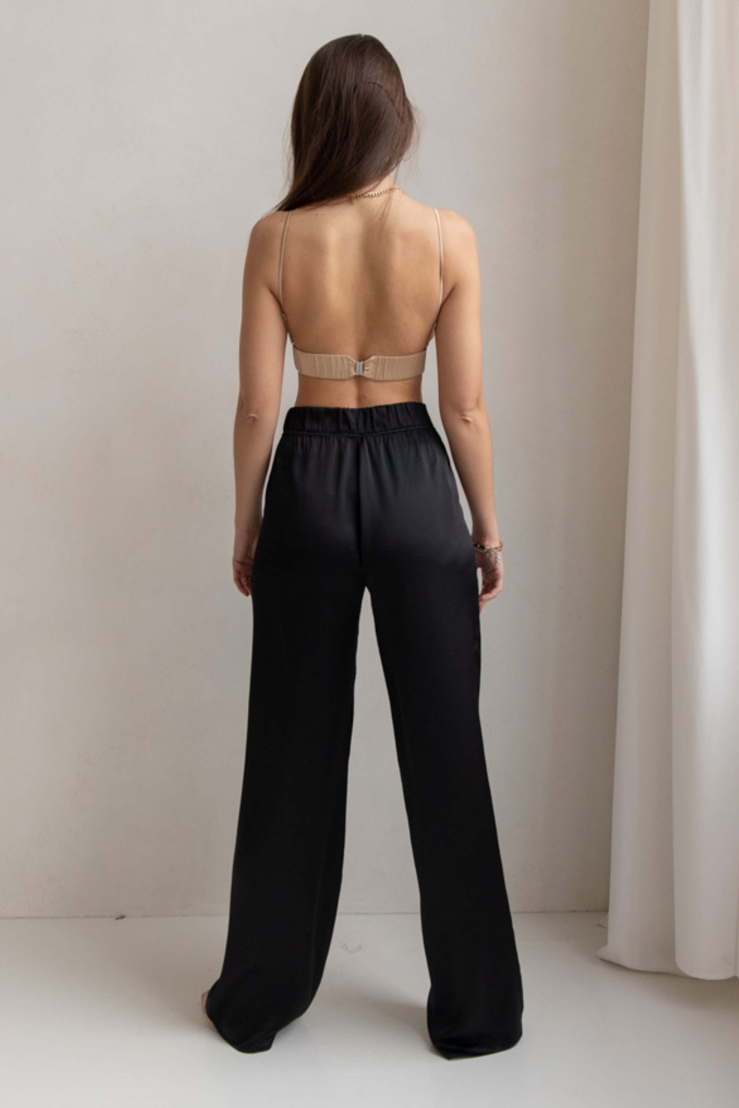 Buy SriSaras Women's Regular Fit Silk Gold Border Pants/Trousers (L, Black)  at Amazon.in